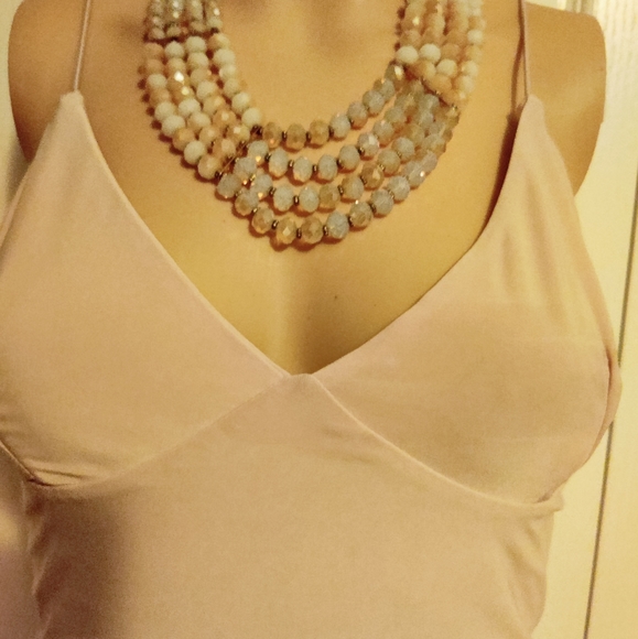 Club L nude spaghetti strap body con dress - Picture 4 of 13